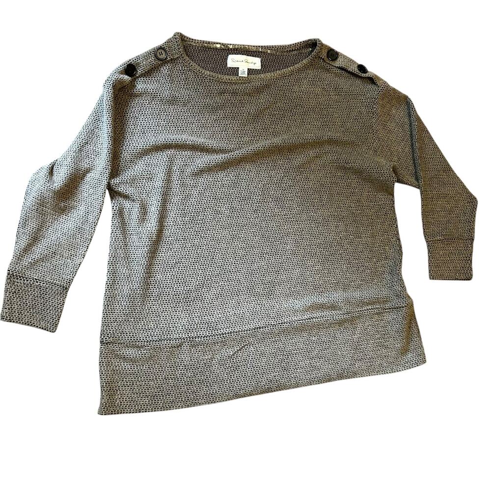 French Laundry Waffle Knit Sweater Top 1X Oversized Brown Coquette Cottage Core